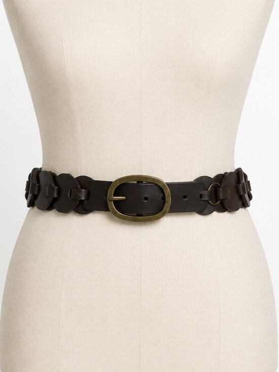 Accessories - Brown Leather Concho Western Boho Hippie Festival Cowgirl Statement Belt M/L